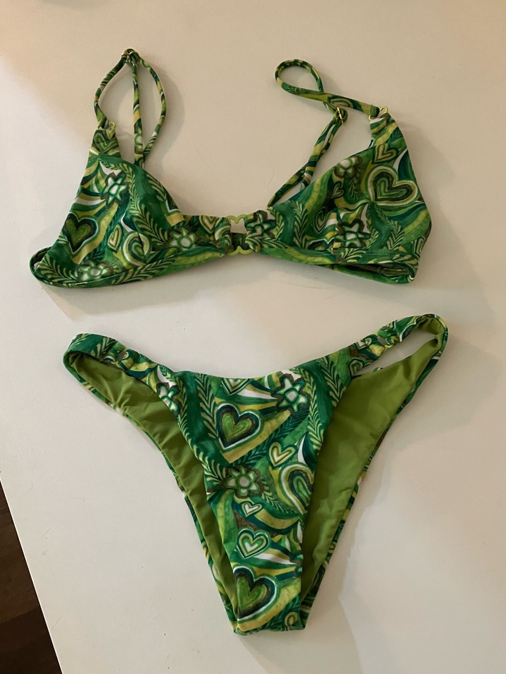 Blackbough green bikini set